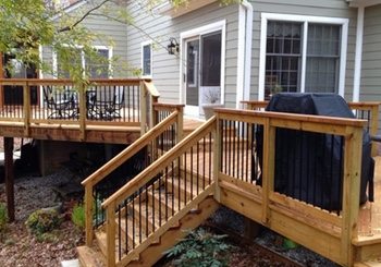 Wood deck on piers